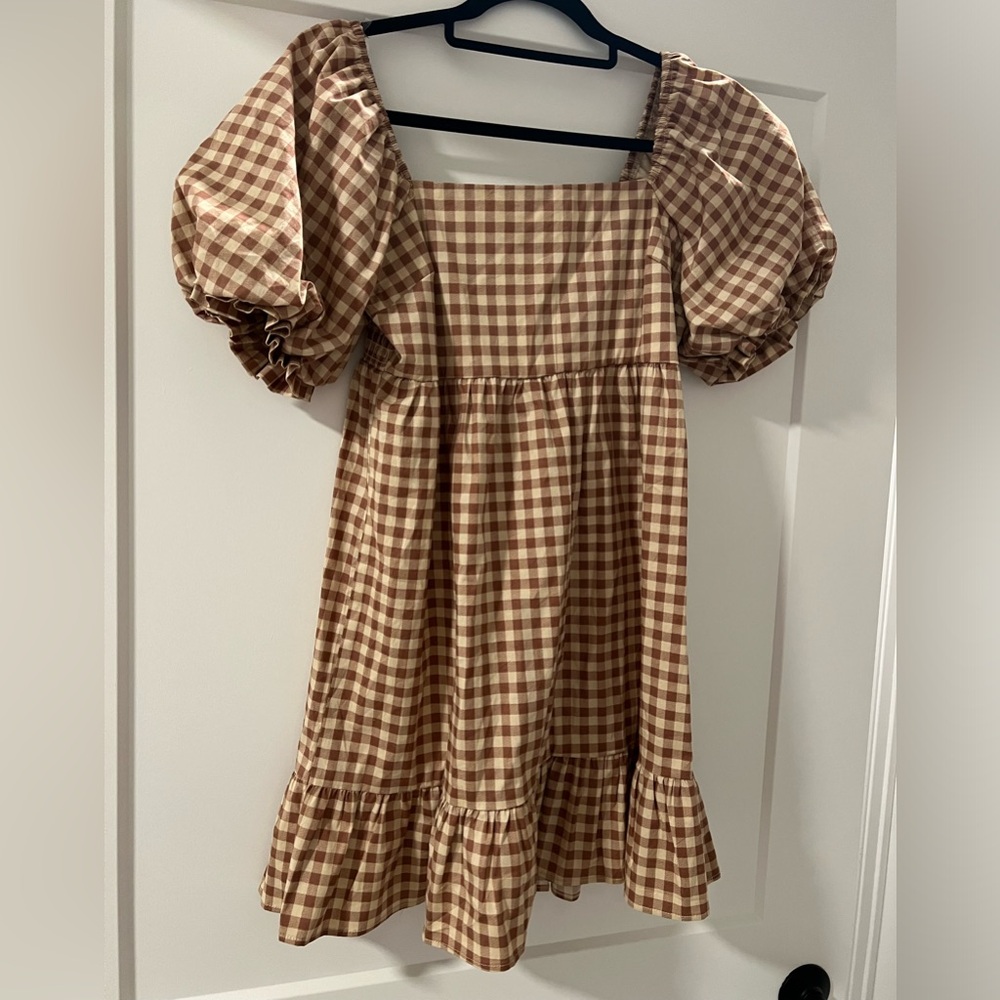 Brown gingham dress